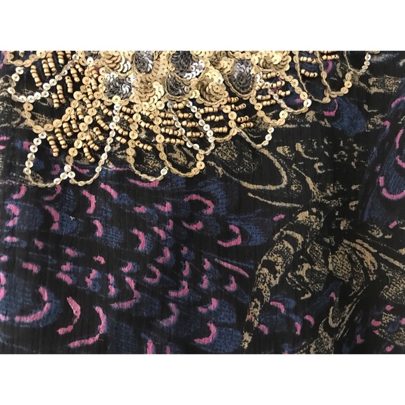 Urban Outfitters Kimchi Blue Black Purple Embellished Cutouts Tank Top Blouse - Picture 4 of 5